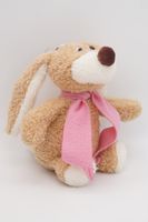 Мягкая игрушка Кролик Лоуренс, коричневый, самый младший 15 см, в шарфе цвета цикламен, 01005815B-86