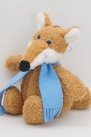 Мягкая игрушка Лисичка Вупи самая младшая 15/19 см, с присоской и кольцом, в голубом флисовом шарфе, 01009915A-85