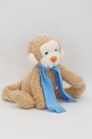 Мягкая игрушка Мартышка Лорейн самая младшая 15/19 см, с присоской и кольцом, в голубом флисовом шарфе, 01009915B-85