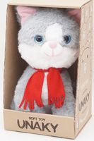 Мягкая игрушка в малой подарочной коробке Кошечка Амина, 20 см, в малом красном шарфе, 01046920-82K
