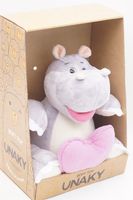 Мягкая игрушка в малой подарочной коробке Бегемот Кромби, с шариками для мелкой моторики 22 см, с розовым сердцем, 0217922-33K