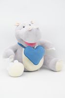 Ненабит. мягкая игрушка Бегемот Кромби, 28/37 см, с голубым сердцем, 0217928-60