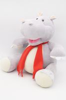 Мягкая игрушка Бегемот Кромби, 28/37 см, в красном шарфе, 0217928S-50