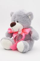 Мягкая игрушка Медведь Дюкан с розовым атласным бантом,  26/36 см, 0640928S-14