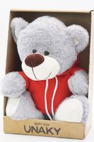 Мягкая игрушка в средней подарочной коробке Медведь Дюкан в красной толстовке,  26/36 см, 0640928S-16M
