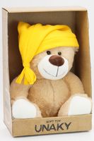 Мягкая игрушка в средней подарочной коробке Мишка Берни в колпаке из желтого флиса, 22/30 см, 641822-29M