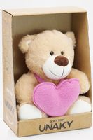 Мягкая игрушка в средней подарочной коробке Мишка Берни с розовым флисовым сердцем, 22/30 см, 0641822-33M