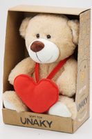 Мягкая игрушка в средней подарочной коробке Мишка Берни с красным флисовым сердцем, 22/30 см, 0641822-44M