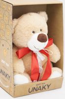 Мягкая игрушка в средней подарочной коробке Мишка Берни, 22/30 см, с красным атласным узким бантом, 0641822-70M