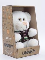 Мягкая игрушка в маленькой подарочной коробке Мишка Сильвестр в свитере 19/24 см, с шариками для мелкой моторики, 642020B