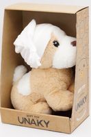 Мягкая игрушка в средней подарочной коробке Щенок Оскар в колпаке с кисточкой белый флис , 20/25 см, 0709020-27M