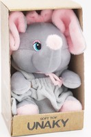 Мягкая игрушка в маленькой подарочной коробке Слониха Крошка в сером комбинезоне,  17/21 см, 0754917-39K