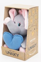 Мягкая игрушка в маленькой подарочной коробке Слониха Крошка с голубым флисовым сердцем,  17/21 см, 0754917-60K