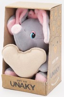 Мягкая игрушка в маленькой подарочной коробке Слониха Крошка с бежевым сердцем,  17/21 см, 0754917-61K