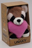 Мягкая игрушка в маленькой подарочной коробке Енот Крош с розовым флисовым сердцем, 20/26 см, с шариками для мелкой моторики, 45 шт, 0755230-33K