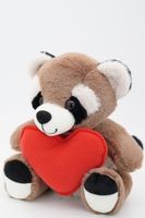 Мягкая игрушка Енот Крош с красным флисовым сердцем, 20/26 см, с шариками для мелкой моторики, 0755230-44