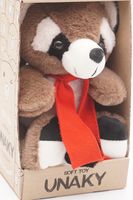 Мягкая игрушка в маленькой подарочной коробке Енот Крош, 20/26 см, с шариками для мелкой моторики в красном шарфе, 0755230-50K