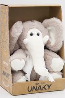 Мягкая игрушка в средней подарочной коробке Слоник Мо с шариками для мелкой моторикив белом флисовом шарфе, 24/33 см 0756122-25M