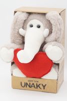 Мягкая игрушка в среденй подарочной коробке Слоник Мо с шариками для мелкой моторики с красным сердцем, 24/33 см 0756122-44М