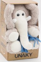 Мягкая игрушка в маленькой подарочной коробке Слоник Мо в голубом шарфе, с шариками для мелкой моторики, 24/33 см, 0756122-54K