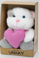 Мягкая игрушка в средней подарочной коробке, Белый Ураган Джек с розовым сердцем, 22/34 см, 0756622-33M