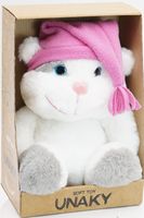 Мягкая игрушка в средней подарочной коробке Белый Ураган Джек в розовом флисовом колпак, 22/34 см, 0756622-40M