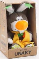 Мягкая игрушка в маленькой подарочной коробке Кролик Топ в жёлтом шарфе,  18/30 см, 0795018-67K