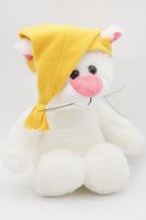 Мягкая игрушка Кошка Глория, 24/35 см, с шариками для мелкой моторики, в желтом колпаке с кисточкой , 0800823-29