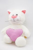 Мягкая игрушка Кошка Глория, 24/35 см, с шариками для мелкой моторики, с розовым сердцем, 0800823-33