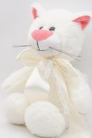 Мягкая игрушка Кошка Глория, 24/35 см, с шариками для мелкой моторики, в молочном банте, 0800823-71