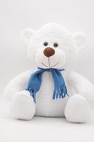 Мягкая игрушка Медвежонок Ромул, старший, 37/43 см, в голубом шарфе, 0811137S-54