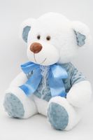Мягкая игрушка Медвежонок Ромул, старший, 37/43 см, в голубом банте, 08111B37S-15