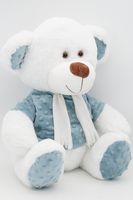 Мягкая игрушка Медвежонок Ромул, старший, 37/43 см, в белом шарфе, 08111B37S-25
