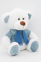 Мягкая игрушка Медвежонок Ромул, старший, 37/43 см, в голубом шарфе, 08111B37S-54