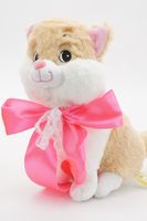 Мягкая игрушка в средней подарочной коробке Киска Боня с розовым атласным бантом,  23 см, 0812423-14M