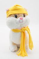 Мягкая игрушка Киска Боня в жёлтых колпаке с кисточкой и шарфе,  23 см, 0812423-29-67