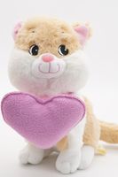 Мягкая игрушка Киска Боня с розовым сердцем,  23 см, 0812423-33
