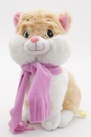 Мягкая игрушка Киска Боня в шарфе цвета цикламен,  23 см, 0812423-51