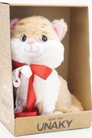 Мягкая игрушка в средней подарочной коробке Киска Боня с узким красным бантом,  23 см, 0812423-70M