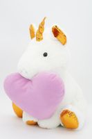 Ненабит. мягкая игрушка Единорог Юникорн 37 см, со средним сердцем цвета цикламен, 0814633-48