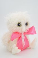 Мягкая игрушка Сова Лия, светлая в атласном розовом банте, 08184A24-14