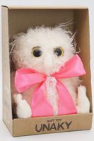 Мягкая игрушка в средней подарочной коробке Сова Лия, светлая в атласном розовом банте, 08184A24-14M