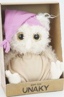 Мягкая игрушка в средней подарочной коробке Сова Лия, светлая в розовом колпаке и бежевом комбинезоне, 08184A24-40-64M