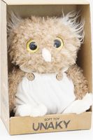 Мягкая игрушка в средней подарочной коробке Сова Лия темная, в белом флисовом комбинезоне, 08184C24-20M
