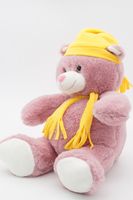 Мягкая игрушка Медведица Тью в жёлтых колпаке с кисточкой и шарфе, 30 см, 0824030AS-29-67