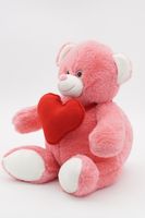 Ненабит. мягкая игрушка Медведица Фью с красным флисовым сердцем, 30 см, 0824030C-44