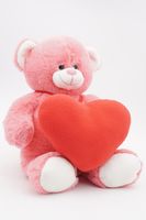 Ненабитая мягкая игрушка Медведица Фью со средним красным сердцем, 30 см, 0824030C-47