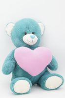 Мягкая игрушка Мишка Кью, 35/46 см, с сердцем цвета цикламен, 0824137-48