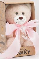 Мягкая игрушка в маленькой подарочной коробке Мишка Роббен, 20/28 см, с розовым атласным бантом, 0827720-14K