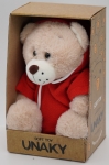 Мягкая игрушка в маленькой подарочной коробке Мишка Роббен, в красной флисовой толстовке, 20/28 см, 0827720-16K